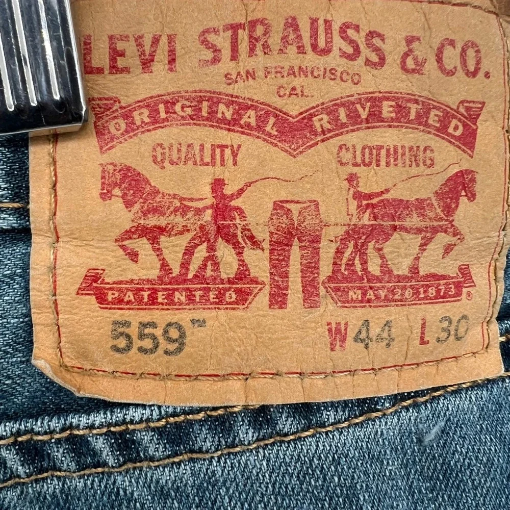 Levi's 559 Relaxed Straight Leg Jeans Mens W44 L30 Blue Denim Pants‎